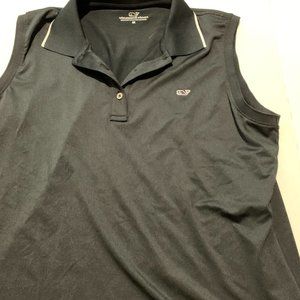 Women's Vineyard Vines sleeveless Golf Shirt Size MED like new Black